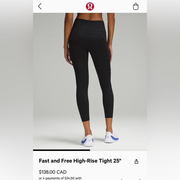 Lululemon Fast & Free HR Leggings, Size 10. - Picture 2 of 3